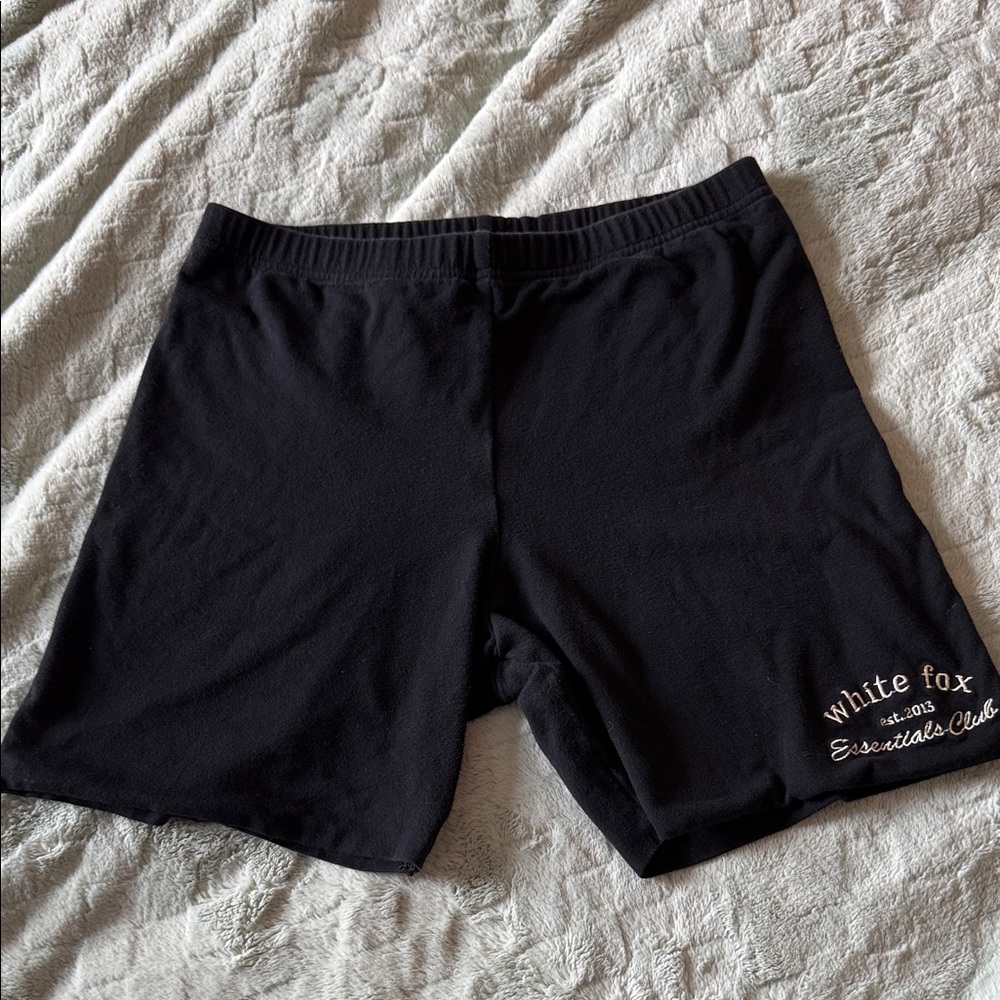 White Fox Black Essentials Club Shorts